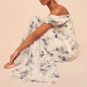 Reformation Dress Blue and White